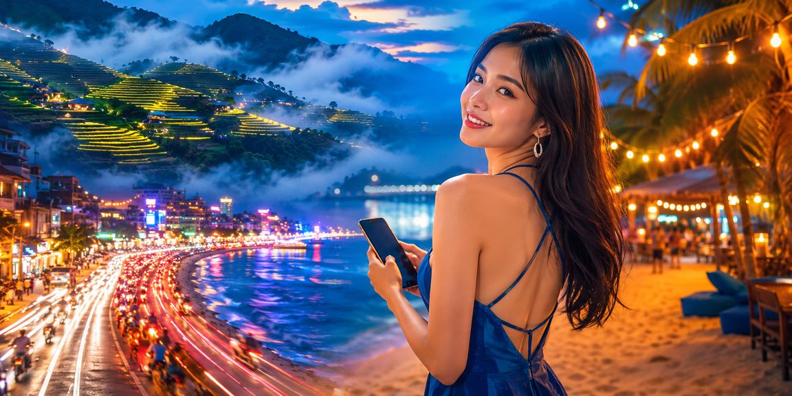 Người chơi tại Sapa trải nghiệm casino di động trong không gian ánh neon hiện đại